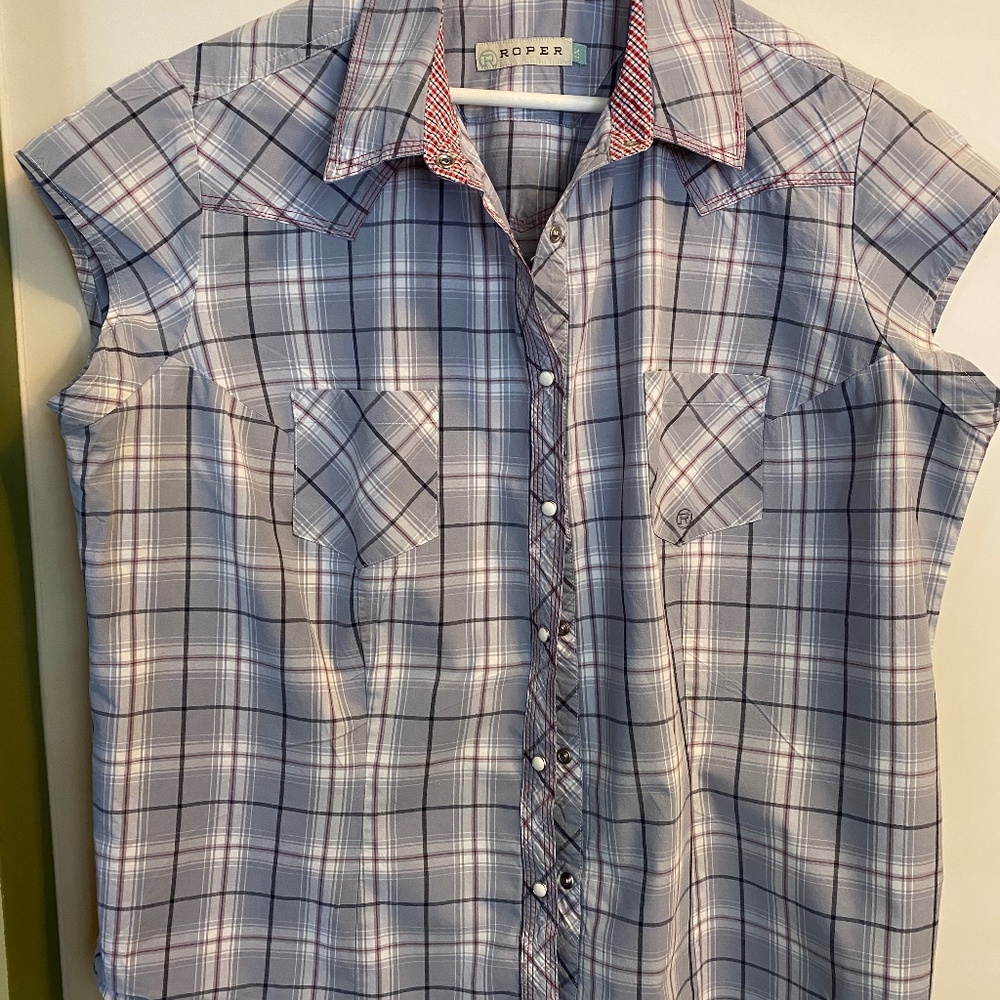 Plaid cap sleeve shirt from Roper